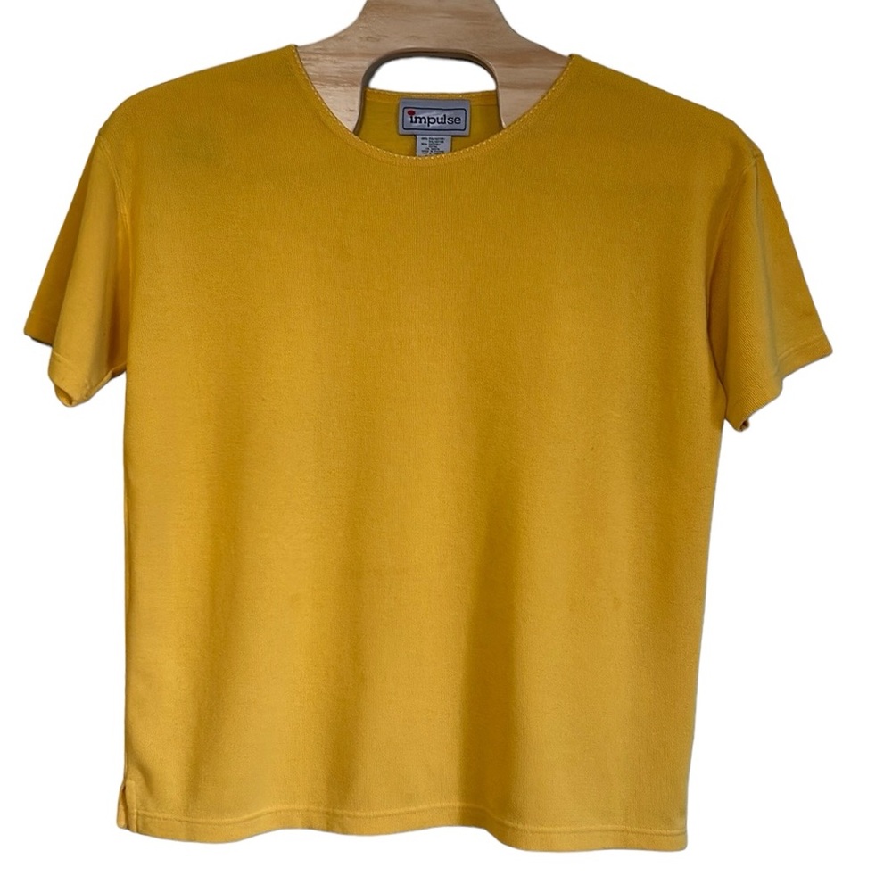 Impulse knit‎ sweater women’s one size yellow gold short sleeve